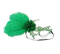 Générique Masques de Carnaval-Demi-Mmasque élégant en dentelle orné de strass en cristal amovibles, idéal pour une soirée masquée. (Green, One Size)
