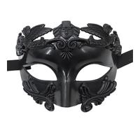 Générique Masques de Carnaval-Demi-visage gréco-romain pour Carnaval et soirée costumée masquée. (Black, One Size)