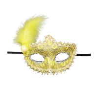 Générique Masques de Carnaval-Garde-visage danse pour femmes, maquillage peint avec la poudre d'or, demi-visage -, pour fête (Yellow, One Size)