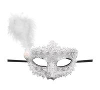 Générique Masques de Carnaval-Garde-visage danse pour femmes, maquillage peint avec la poudre d'or, demi-visage -, pour fête (White, One Size)