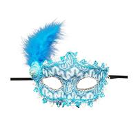Générique Masques de Carnaval-Garde-visage danse pour femmes, maquillage peint avec la poudre d'or, demi-visage -, pour fête (Blue, One Size)