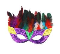 Générique Masques de Carnaval-Mardi Costume Spectacle Frame Dress Up Nouveau Mexicain Mardi Lunettes Décoration Mascarade Dress Up Party Supplies Coloré Plumes Cadres (A, One Size)