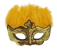 Générique Masques de Carnaval-Mardi Costume Spectacle Frame Dress Up Nouveau Mexicain Mardi Lunettes Décoration Mascarade Dress Up Party Supplies Coloré Plumes Cadres (Yellow, One Size)
