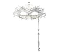 Générique Masques de Carnaval-Moule en métal rétro incrusté pour fête amusante, magnifique ensemble demi-visage en métal à main pour enfants et adultes, assemblage amovible (Black, One Size)