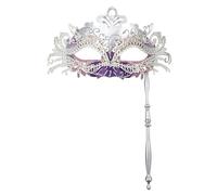 Générique Masques de Carnaval-Moule en métal rétro incrusté pour fête amusante, magnifique ensemble demi-visage en métal à main pour enfants et adultes, assemblage amovible (Beige, One Size)