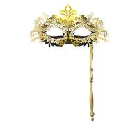 Générique Masques de Carnaval-Moule en métal rétro incrusté pour fête amusante, magnifique ensemble demi-visage en métal à main pour enfants et adultes, assemblage amovible (Dark Blue, One Size)