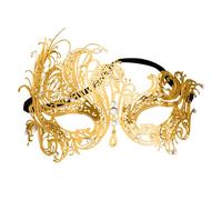 Générique Masques de Carnaval-Performance robe bal haut gamme demi-visage en métal de mode femmes (Gold, One Size)