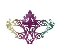 Générique Masques de Carnaval- Violet Et Vert Trois Couleurs Rétro Demi-Visage Scène Performance Fête Déguisement Accessoires (Purple, One Size)