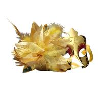 Générique Masques De DéGuisement,Accessoires De Spectacle De FêTe De Peint Sur Le CôTé Avec De Grandes Fleurs (Gold, One Size)