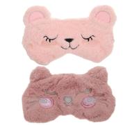 Générique Masques de Sommeil en Peluche Yeux 2pcs Confortables et Légers Cordon Élastique Réglable pour Maison et Voyage
