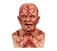 Générique Masques D'Halloween Scary Full Head Skull Démon Souriant Masque En Silicone Effrayant Vieil Homme Trick Or Treat Halloween Adulte Horreur Costume D'Horreur Realiste (#A03,Taille unique)