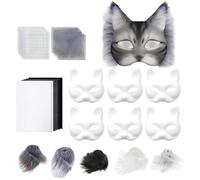 Générique Masques Félins pour Activités Créatives,Costume Animal avec Mailles Oculaires - Déguisement Femme Homme Enfant Famille Amis Fêtes Noël Halloween Photographie Théâtre