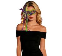 Générique Masques Vénitiens Avec Plumes Pour Femme Demi-Masque Mystère Masque Venise Antique Mascaras Media Cara Máscara De Mascarade Vénitien Carnaval Homme Noir Complet Costume(GD11)