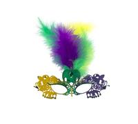 Générique Masques Vénitiens Avec Plumes Pour Femme Masque En Dentelle Sexy De Venise Noir Carnaval Mascarade Fêtes Accessoires Déguisement Venitien Rose Cosplay Costume Fête Le(Vert)