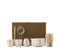 Générique Matcha Set Glaze Teabowl avec bec verseur, Chasen & Stand Tea Ceremony Collection(7PCS- White A)