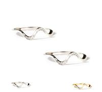 Générique Matching Minimalist Wave Ring, Stackable Personality Simplicity Wave Ring, Jewelry Birthday Gifts for Best Friend (2pcs-c,7)