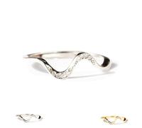 Générique Matching Minimalist Wave Ring, Stackable Personality Simplicity Wave Ring, Jewelry Birthday Gifts for Best Friend (Silver,8)