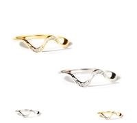 Générique Matching Minimalist Wave Ring, Stackable Personality Simplicity Wave Ring, Jewelry Birthday Gifts for Best Friend (2pcs-a,7)