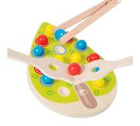 Générique Matching Peg Panel Wood Beads Game, Interactive Educational Toy for Developing Fine Motor Skills Toddler Preschoolers Girls Boys Color Sorting Classification Counting Activity 22.4x16.5cm