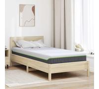 Générique Matelas à Ressorts Ensachés 90x200 cm, 7 Zones de Confort avec Mousse à Mémoire de Forme en Gel, Tissu Jacquard Blanc et Gris, Fermeté Douce pour Dormeurs sur Le Côté