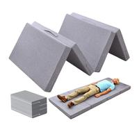 Générique Matelas D'appoint Pliable, Matelas en Mousse 4 Pièces Épaisseur 5 Cm/8 Cm Housse Amovible Matelas de Sol Pliable et Peu Encombrant pour Salon VoyagesCamping,Light Gray,90x200x8cm