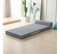 Générique Matelas De Camping Double, Matelas Simple Pliable 5cm 8cm 10cm avec Housse Lavable, Matelas Pliable avec Oreiller Portable pour Voyage, Invités Et Maison,Gris,180 * 60 * 8cm