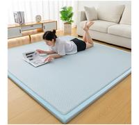 Générique Matelas De Sol Japonais Futon, Tatami, Lit De Sol Pliable, Coussin De Couchage Enroulable for Le Camping, Chambre d'amis for Adultes(Light Blue,50x200)