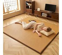 Générique Matelas de Sol Japonais, Tatami à Texture tissée avec Mousse à mémoire de Forme et Base antidérapante, Coussin de Couchage Respirant for Salon, Chambre à Coucher(Yellow,150 * 200cm)