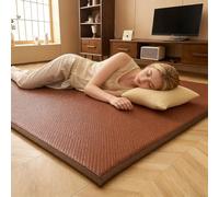 Générique Matelas de Sol Japonais, Tatami à Texture tissée avec Mousse à mémoire de Forme et Base antidérapante, Coussin de Couchage Respirant for Salon, Chambre à Coucher(Rot,60 * 120cm)