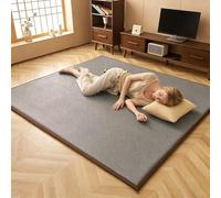 Générique Matelas de Sol Japonais, Tatami à Texture tissée avec Mousse à mémoire de Forme et Base antidérapante, Coussin de Couchage Respirant for Salon, Chambre à Coucher(Gray,90 * 200cm)