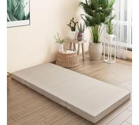 Générique Matelas de Sol Pliable et Enroulable avec tête de lit et Oreiller, Housse Lavable, Couleur Beige, 150 x 60 x 5 cm. Idéal pour la Maison, Le Camping, la Voiture ou Le Coffre.