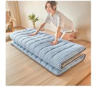 Générique Matelas Futon de Sol Japonais Matelas de Camping Portable Enroulable Matelases de Couchage pour Plancher de Tatami for Un Sommeil Réparateur(Blue Checkered,150x200cm)