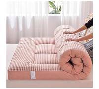 Générique Matelas Futon de Sol Japonais Matelas de Couchage pour Plancher Tapis de Lit Enroulable Matelases de Tatami Tapis de Sol pour Adultes pour Canapé et Camping(Pink,90x200cm)