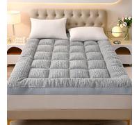 Générique Matelas Futon Japonais, Matelas De Sol épais en Polaire De Coton Chaude, Matelas Pliable Portable, Surmatelas Chaud d'hiver pour Le Camping Et Les Chambres d'amis(Gray,150x200cm)