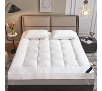 Générique Matelas Futon Japonais, Matelas épais, Doux Et Moelleux pour Canapé-Lit, Matelas Futon en Tissu Brossé, Matelas Tatami Pliable Et Portable Enroulable pour Dortoir(White,180x200cm)