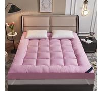 Générique Matelas Futon Japonais, Matelas épais, Doux Et Moelleux pour Canapé-Lit, Matelas Futon en Tissu Brossé, Matelas Tatami Pliable Et Portable Enroulable pour Dortoir(Pink,90x200cm)