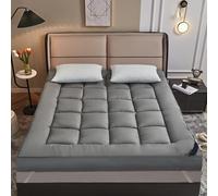 Générique Matelas Futon Japonais, Matelas épais, Doux Et Moelleux pour Canapé-Lit, Matelas Futon en Tissu Brossé, Matelas Tatami Pliable Et Portable Enroulable pour Dortoir(Gray,150x200cm)