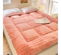 Générique Matelas Futon, Matelas De Sol Japonais épais pour Lit Simple, Double Ou Queen, Tapis De Sol Pliable Et Compact, Garnissage en Duvet, Matelas De Sol Idéal(Pink,120x200cm)