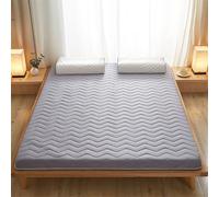 Générique Matelas Futon Pliable de 5 Cm D'Épaisseur, Matelas D'appoint de Sol Enroulable PortableTatami pour Lit Simple Double Dortoir Chambre Appartement en Location,Gris,80X190cm