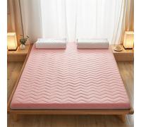 Générique Matelas Futon Pliable de 5 Cm D'Épaisseur, Matelas D'appoint de Sol Enroulable PortableTatami pour Lit Simple Double Dortoir Chambre Appartement en Location,Rose,120x190cm