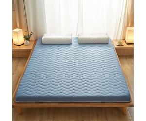Générique Matelas Futon Pliable de 5 Cm D'Épaisseur, Matelas D'appoint de Sol Enroulable PortableTatami pour Lit Simple Double Dortoir Chambre Appartement en Location,Bleu,120x190cm