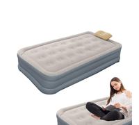Générique Matelas Gonflable Une Personne - Flocage | Lit D'Appoint avec Pompe Intégrée | Tapis De Sommeil Pliable | Couchette De Camping pour Maison Voyage Et Tentes Extérieures