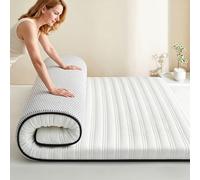 Générique Matelas Pliable Souple Et Respirant, Futon Japonais, Matelas en Latex Et Mousse à Mémoire De Forme, Tapis De Sol Pliable Type Tatami pour Couchage Maison Dortoir Camping(White,180x200cm)