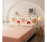 Générique Matelassée Élastique à Motif Dessin animé Housse de Tête de Lit pour lit Double, Queen, King Couvre Tete De Lit De Chambre, Anti poussière Ours Jumeaux 100 cm/39 Pouces