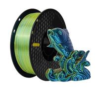 Générique Matériau Dimpression 3D Pla 1,75 Mm, Filament Biodégradable en Soie Tricolore, Précision ± 0,03 Mm, Faible Retrait (Silk in Red, Yellow, and Blue)