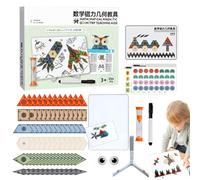 Générique Matériel De Géométrie Magnétique - 254 Pièces 26x7,2x32cm Modèles Créatifs pour Cubes Et Cuboïdes | Jeu Puzzle Éducatif avec Tableau Apprentissage Et Chronomètre Garçons Filles