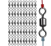 Générique Matériel de pêche à émerillons à | 50 pièces émerillons pour la pêche-Clips de connecteur d'anneau en Forme de 8 pour la pêche au Chat en mer d'eau salée d'eau Douce