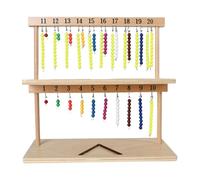 Générique Math Beads - Durrable 1-20 Beaded Racks, Smmooth Surrface Wear-Resistant Counters, Ensurre Wooden Abacuses Frames, Qualiity Early Addition Toolkits - for Kids Classrooms Home