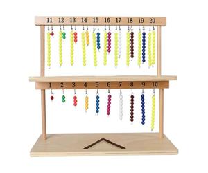 Générique Math Beads - Durrable 1-20 Beaded Racks, Smmooth Surrface Wear-Resistant Counters, Ensurre Wooden Abacuses Frames, Qualiity Early Addition Toolkits - for Kids Classrooms Home
