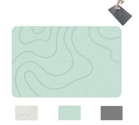 Générique Matmend Bath Mat, Matmend Stone Bath Mat, Diatomaceous Earth Stone Mats Quick Dry, Easy to Clean, Stones Mats Set for A Luxurious & Dry Bathroom (Green,15.75 * 23.62in)